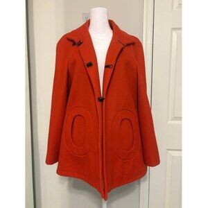 Betsey Johnson Wool Blend Cape Coat – Red/Orange – Size S/M